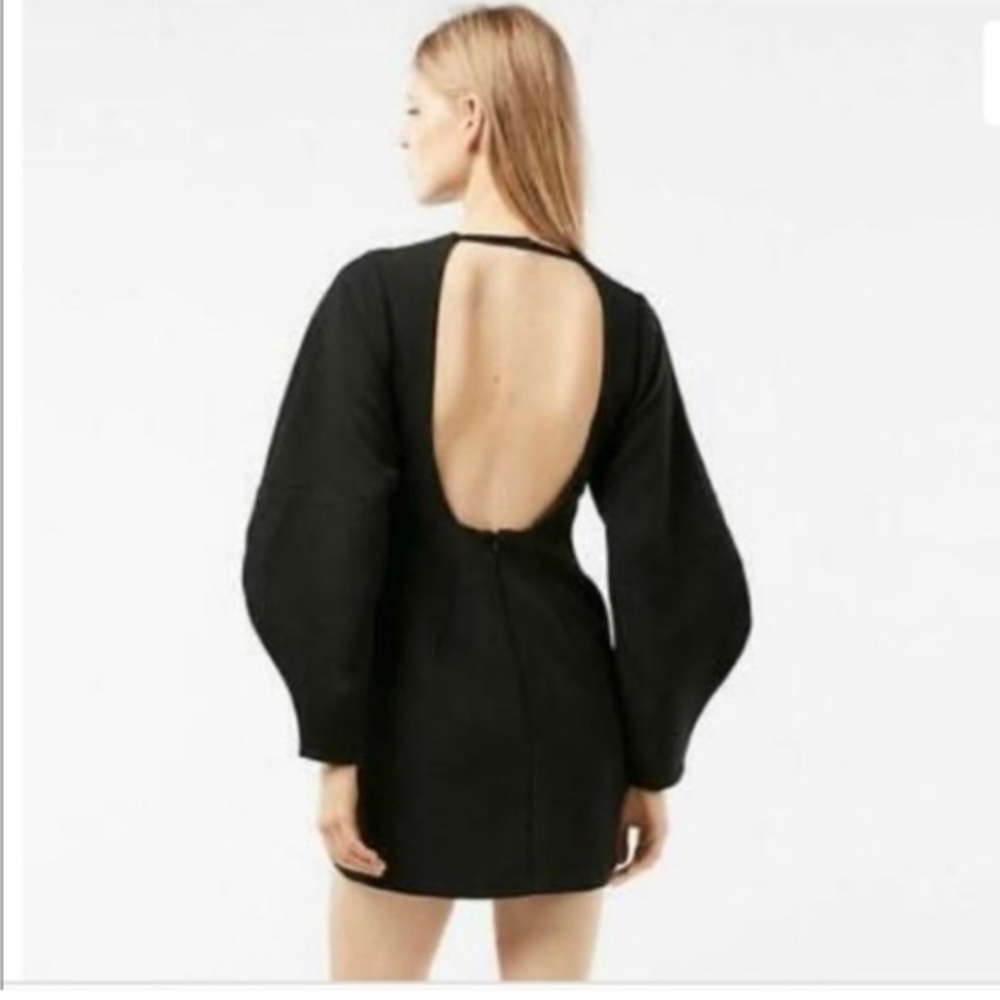 Express Open Back Long Sleeve LBD Black Dress‎ 4